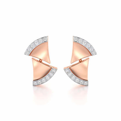 Energetic Resonance Silver Earrings - Rose Gold - Image 1