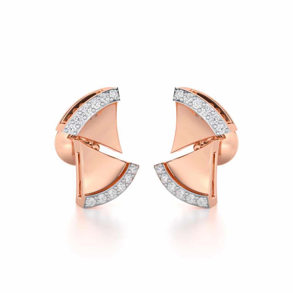Energetic Resonance Silver Earrings - Rose Gold - Image 2