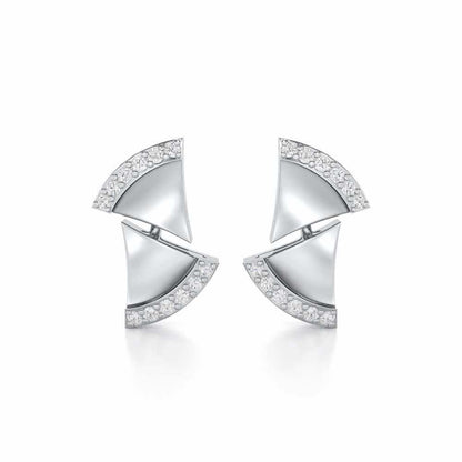 Energetic Resonance Silver Earrings - White Gold - Image 1