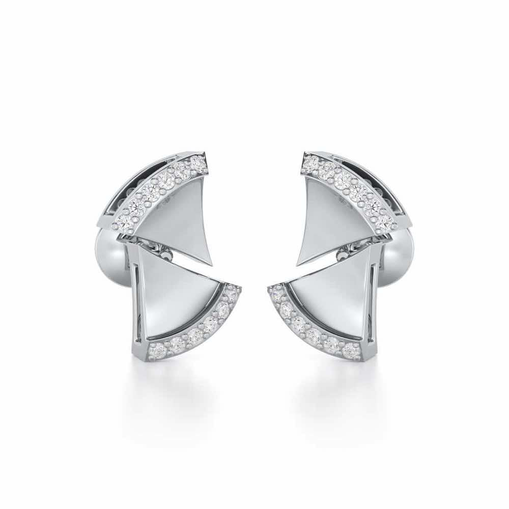 Energetic Resonance Silver Earrings - White Gold - Image 2