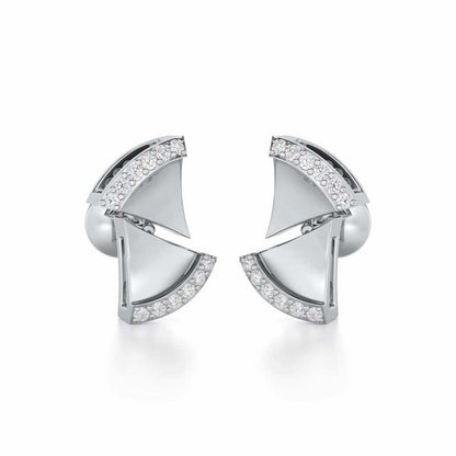 Energetic Resonance Silver Earrings - White Gold - Image 2