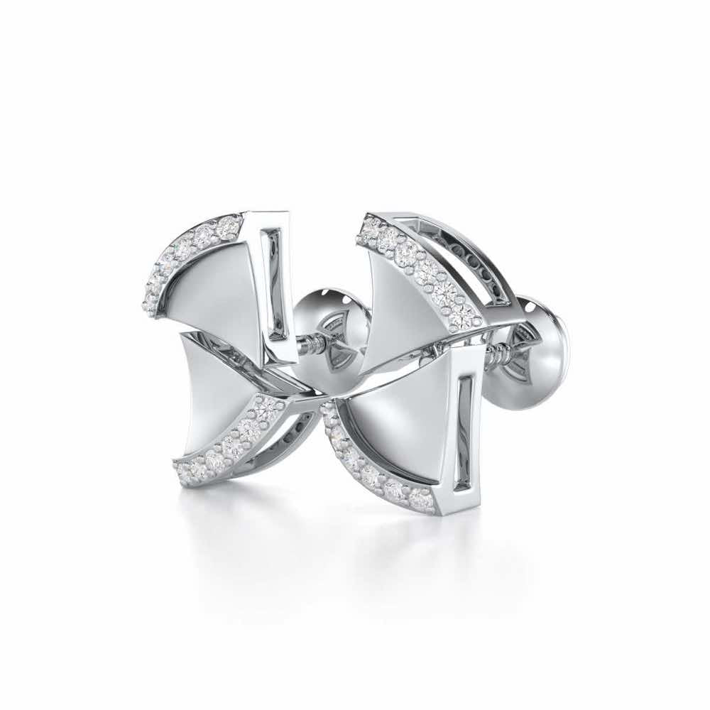Energetic Resonance Silver Earrings - White Gold - Image 3