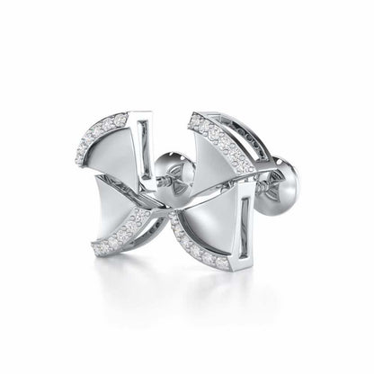 Energetic Resonance Silver Earrings - White Gold - Image 3