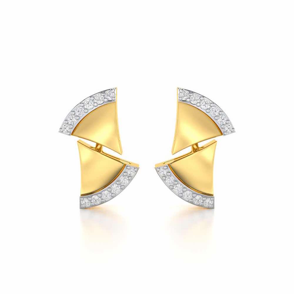 Energetic Resonance Silver Earrings - Yellow Gold - Image 1