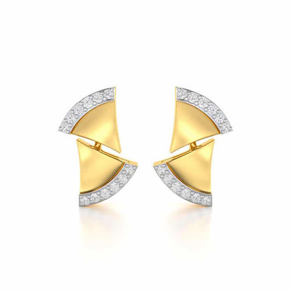 Energetic Resonance Silver Earrings - Yellow Gold - Image 1