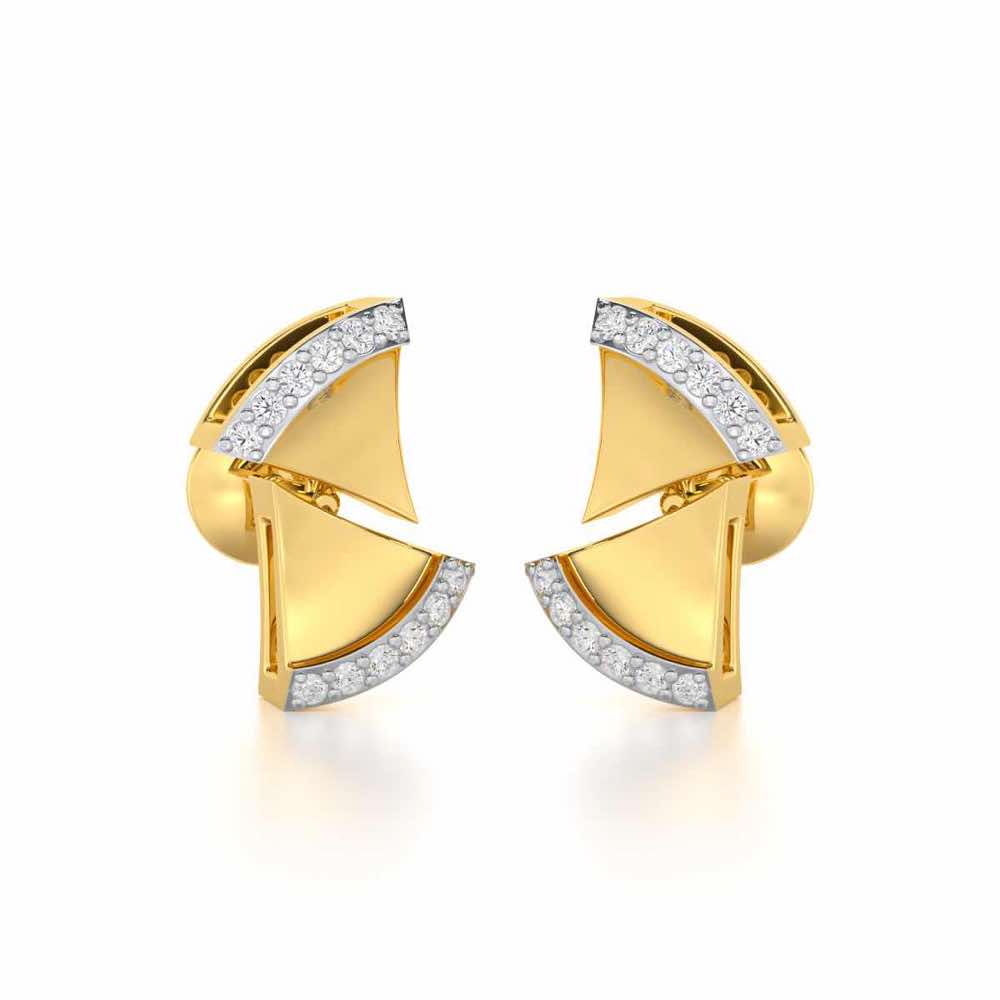 Energetic Resonance Silver Earrings - Yellow Gold - Image 2