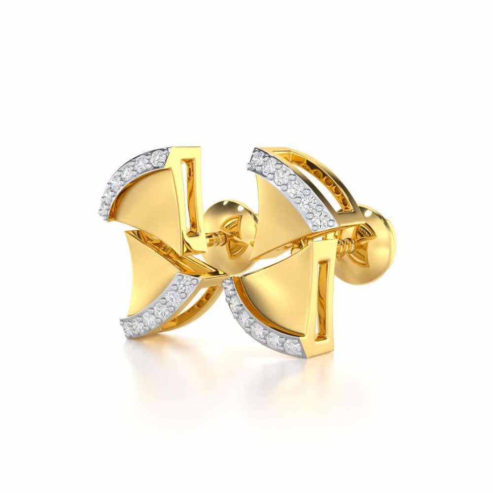 Energetic Resonance Silver Earrings - Yellow Gold - Image 3