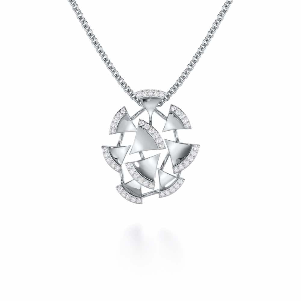 Energetic Resonance Silver Pendant - White Gold - Image 1