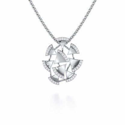 Energetic Resonance Silver Pendant - White Gold - Image 1