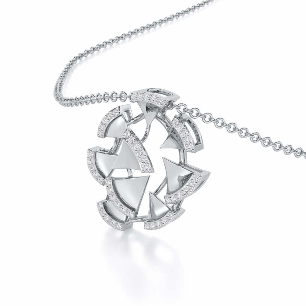 Energetic Resonance Silver Pendant - White Gold - Image 2