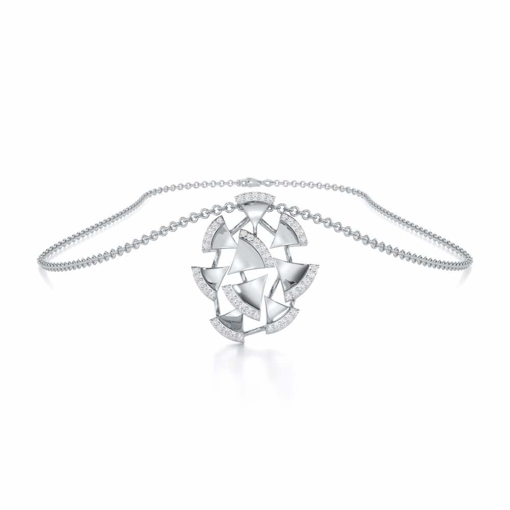 Energetic Resonance Silver Pendant - White Gold - Image 3