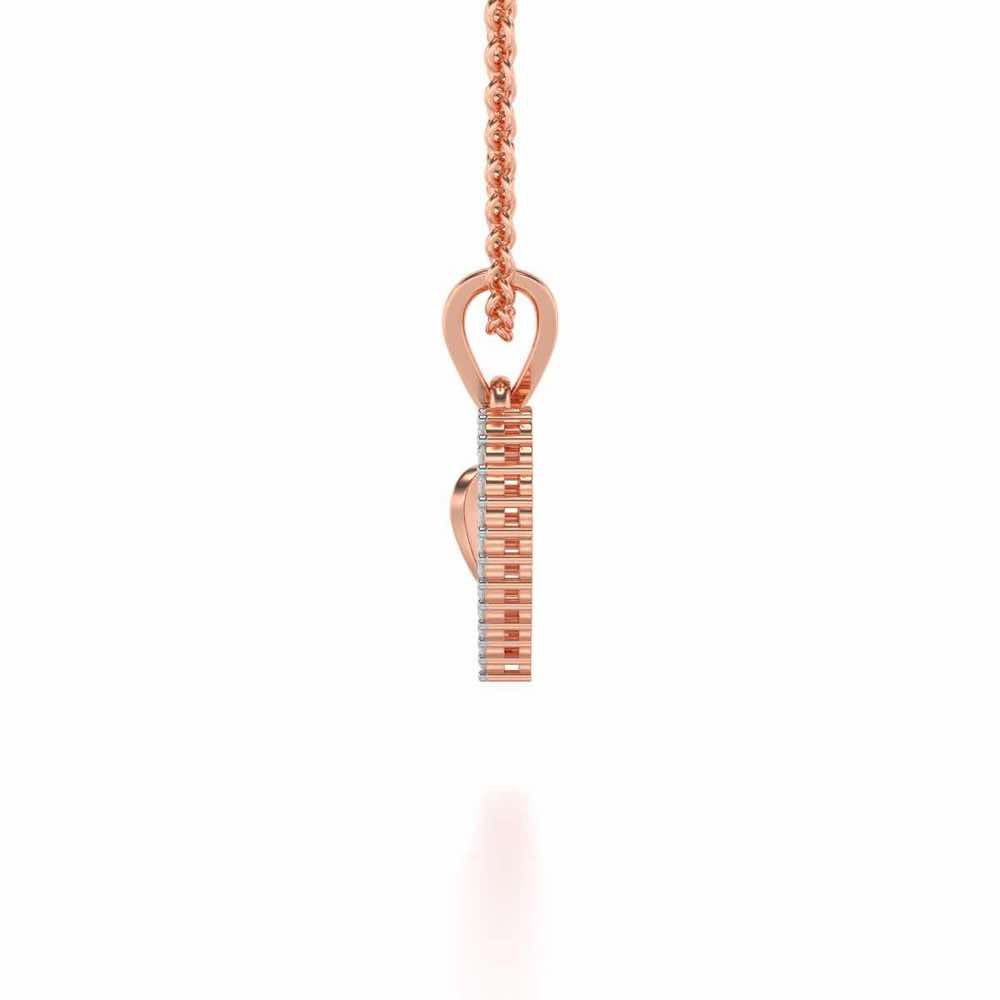 Engraved Heart Silver Pendant - Rose Gold - Image 3