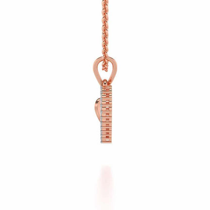 Engraved Heart Silver Pendant - Rose Gold - Image 3