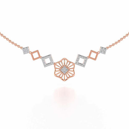 Enigmatic Bloom Silver Necklace - Rose Gold - Image 1