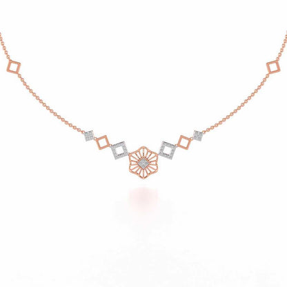 Enigmatic Bloom Silver Necklace - Rose Gold - Image 2