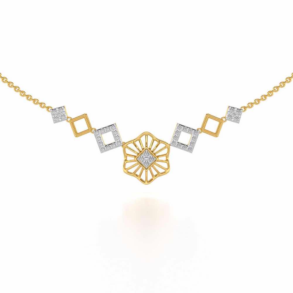 Enigmatic Bloom Silver Necklace - Yellow Gold - Image 1