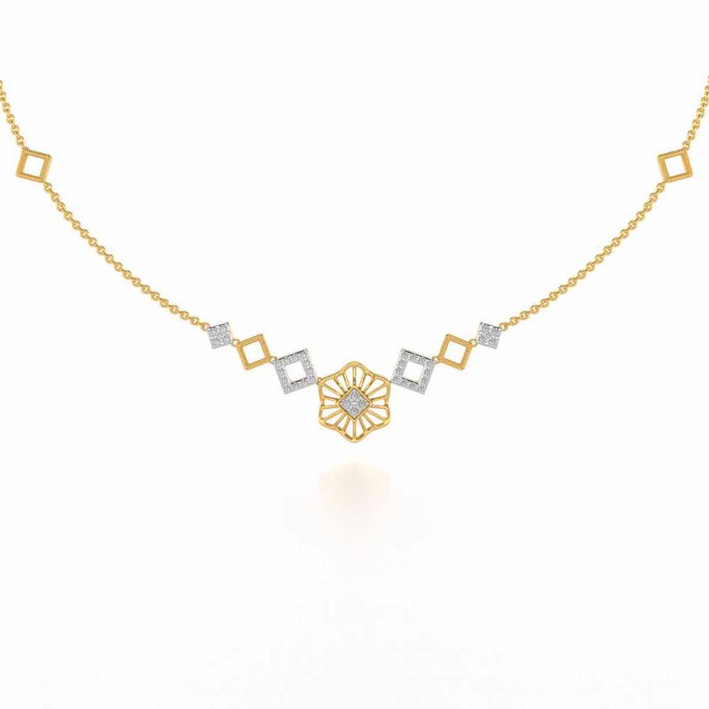 Enigmatic Bloom Silver Necklace - Yellow Gold - Image 2