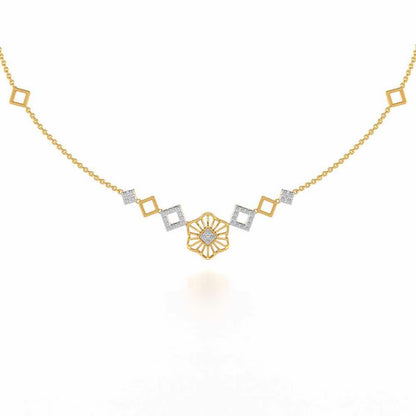 Enigmatic Bloom Silver Necklace - Yellow Gold - Image 2
