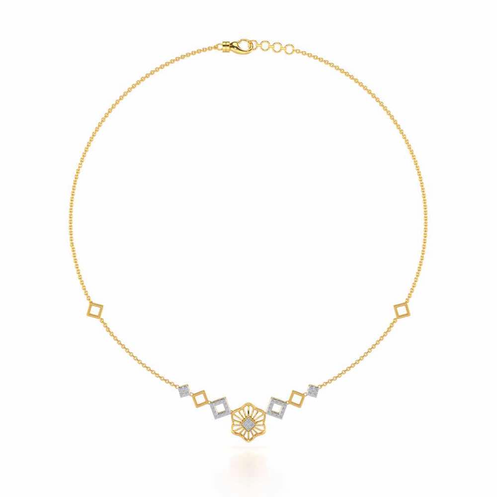 Enigmatic Bloom Silver Necklace - Yellow Gold - Image 3
