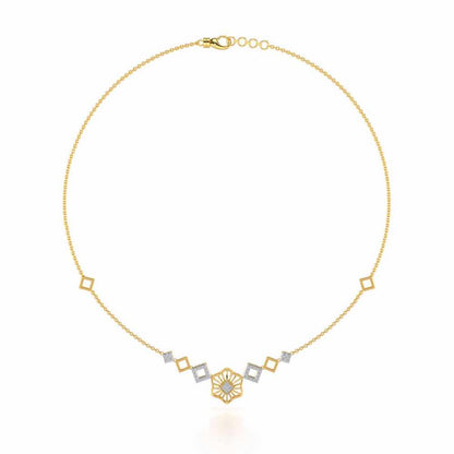 Enigmatic Bloom Silver Necklace - Yellow Gold - Image 3