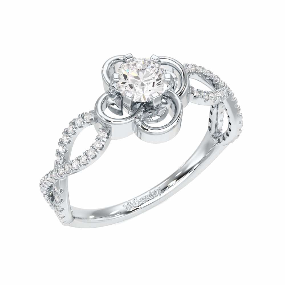 Enticing Glow Solitaire Ring - White Gold - Image 1