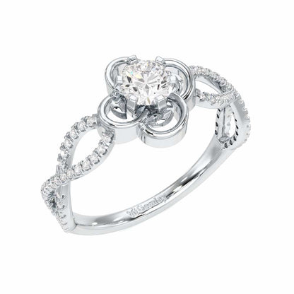 Enticing Glow Solitaire Ring - White Gold - Image 1
