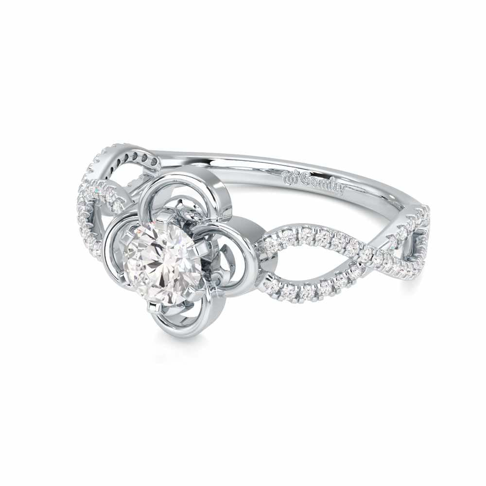 Enticing Glow Solitaire Ring - White Gold - Image 2