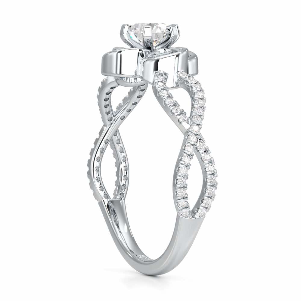 Enticing Glow Solitaire Ring - White Gold - Image 3