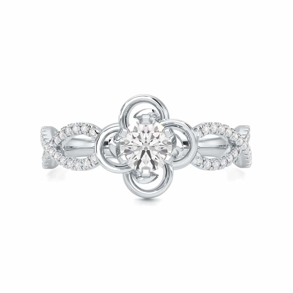 Enticing Glow Solitaire Ring - White Gold - Image 4