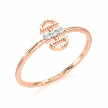 Entrapped Glow Silver Ring - Rose Gold - Image 1