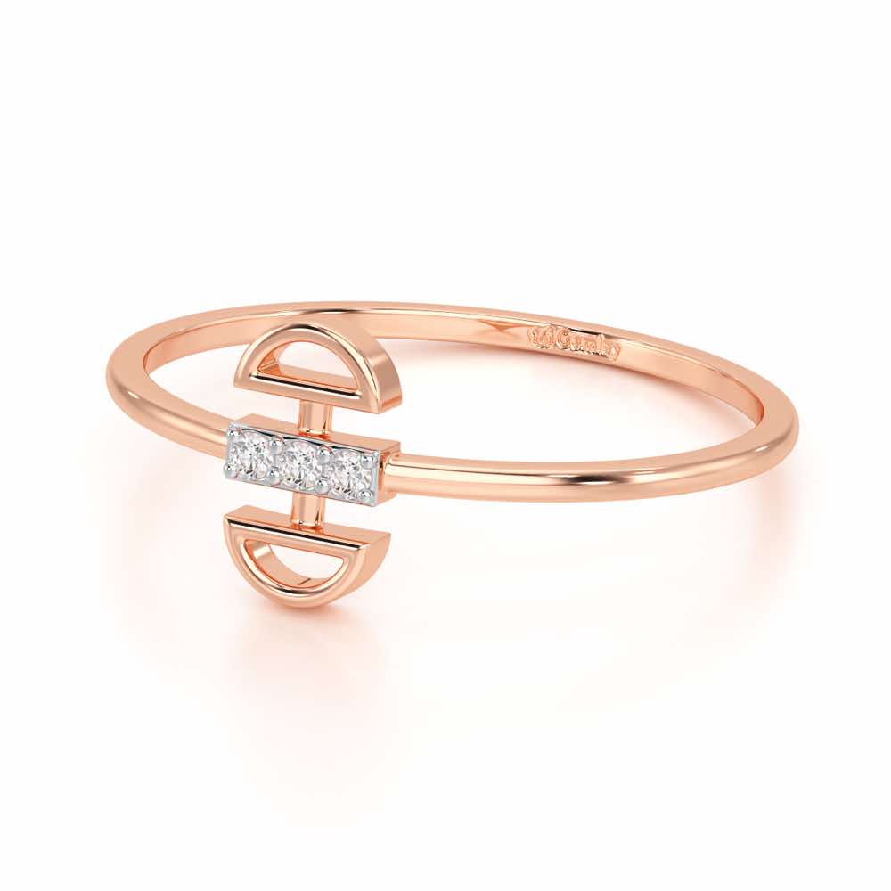 Entrapped Glow Silver Ring - Rose Gold - Image 2