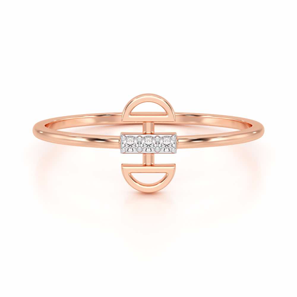 Entrapped Glow Silver Ring - Rose Gold - Image 4