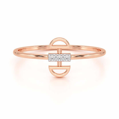 Entrapped Glow Silver Ring - Rose Gold - Image 4