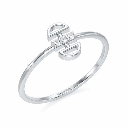 Entrapped Glow Silver Ring - White Gold - Image 1