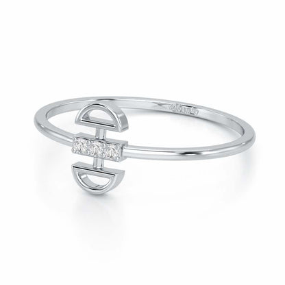 Entrapped Glow Silver Ring - White Gold - Image 2