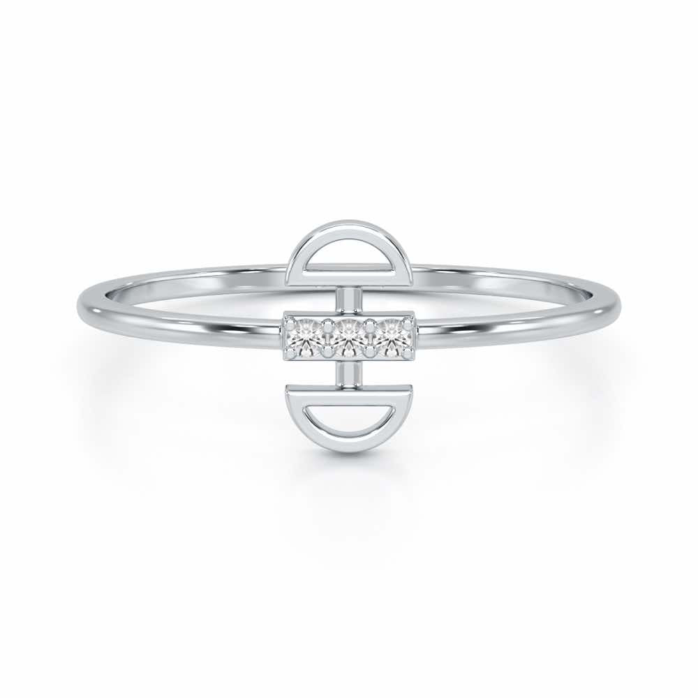 Entrapped Glow Silver Ring - White Gold - Image 4