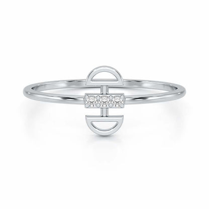 Entrapped Glow Silver Ring - White Gold - Image 4