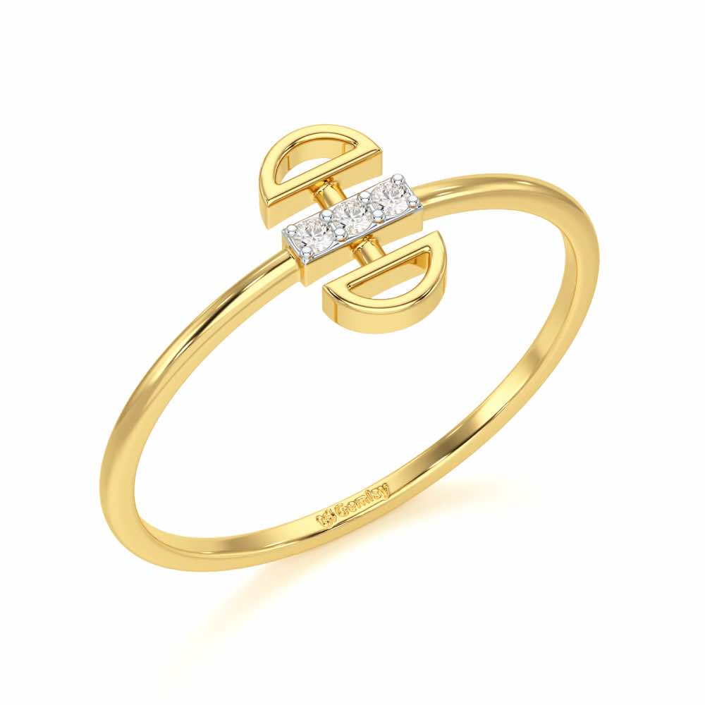 Entrapped Glow Silver Ring - Yellow Gold - Image 1