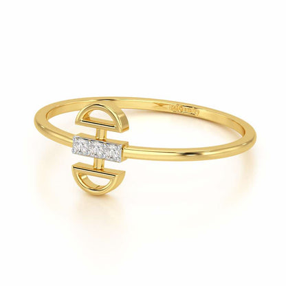 Entrapped Glow Silver Ring - Yellow Gold - Image 2