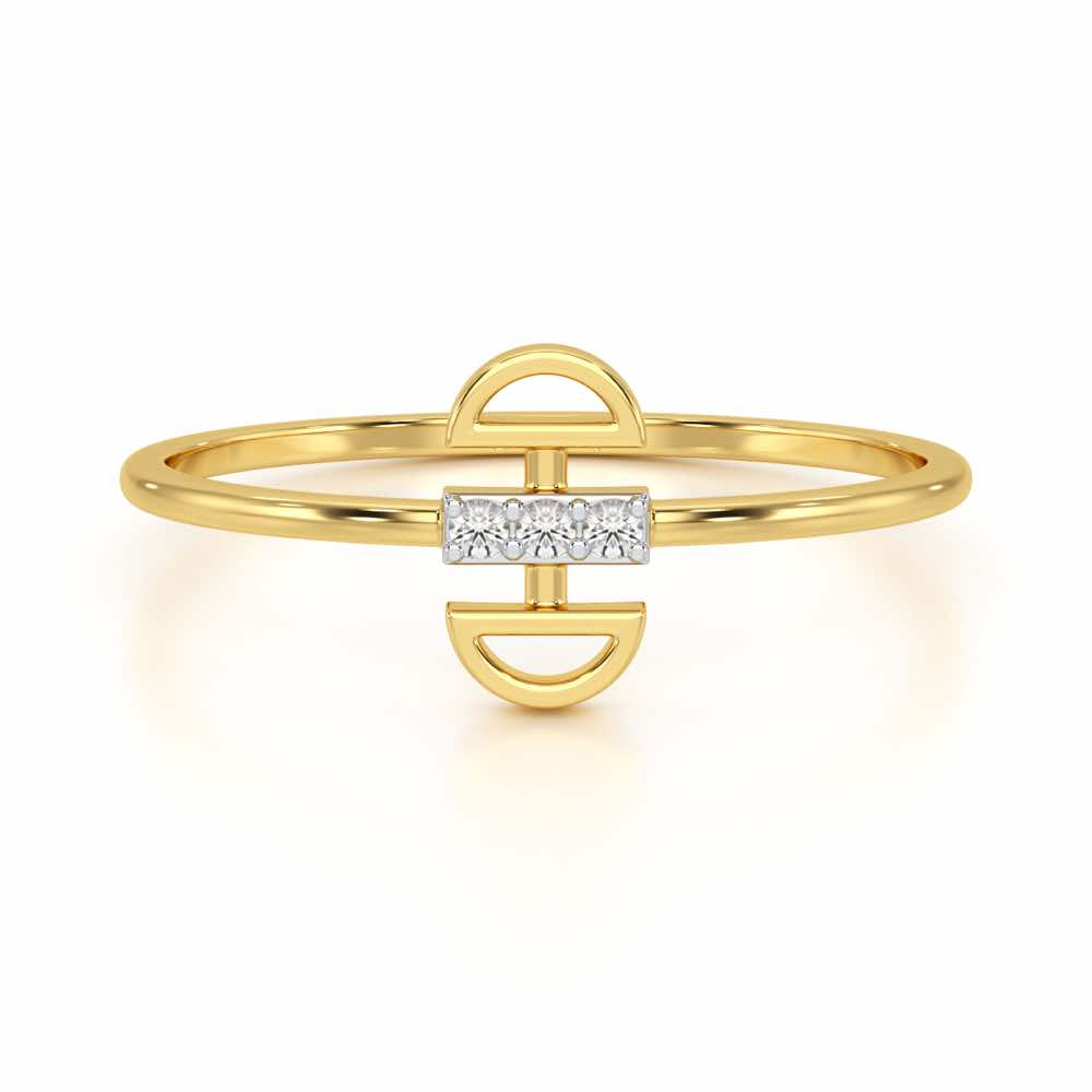 Entrapped Glow Silver Ring - Yellow Gold - Image 4