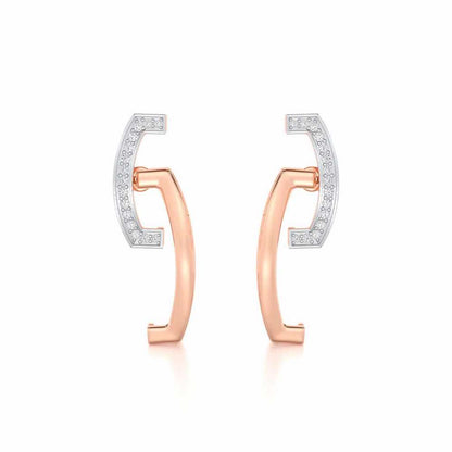 Entwined Silver Earrings - Rose Gold - Image 1