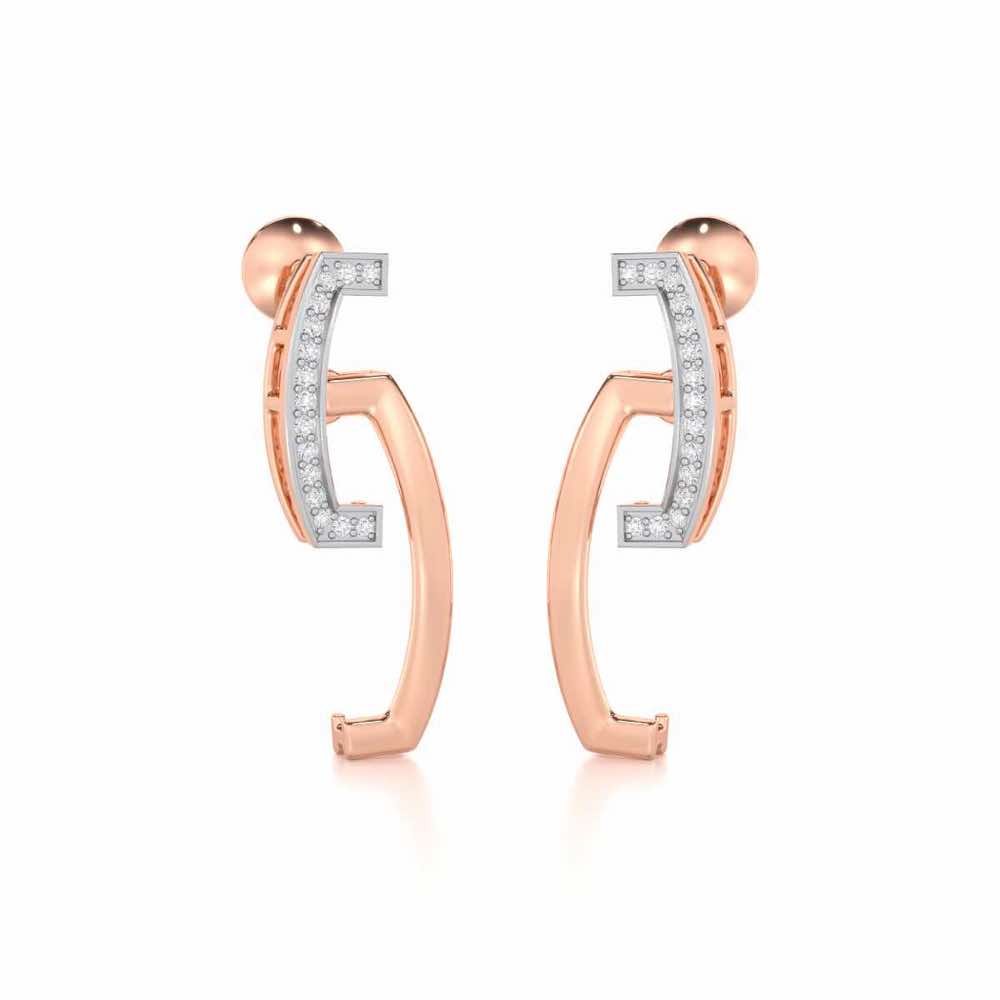 Entwined Silver Earrings - Rose Gold - Image 2