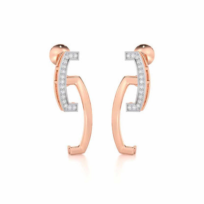 Entwined Silver Earrings - Rose Gold - Image 2