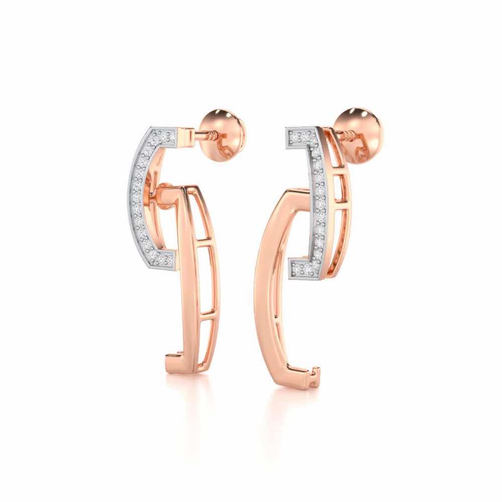 Entwined Silver Earrings - Rose Gold - Image 3