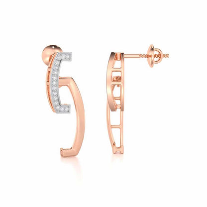 Entwined Silver Earrings - Rose Gold - Image 4