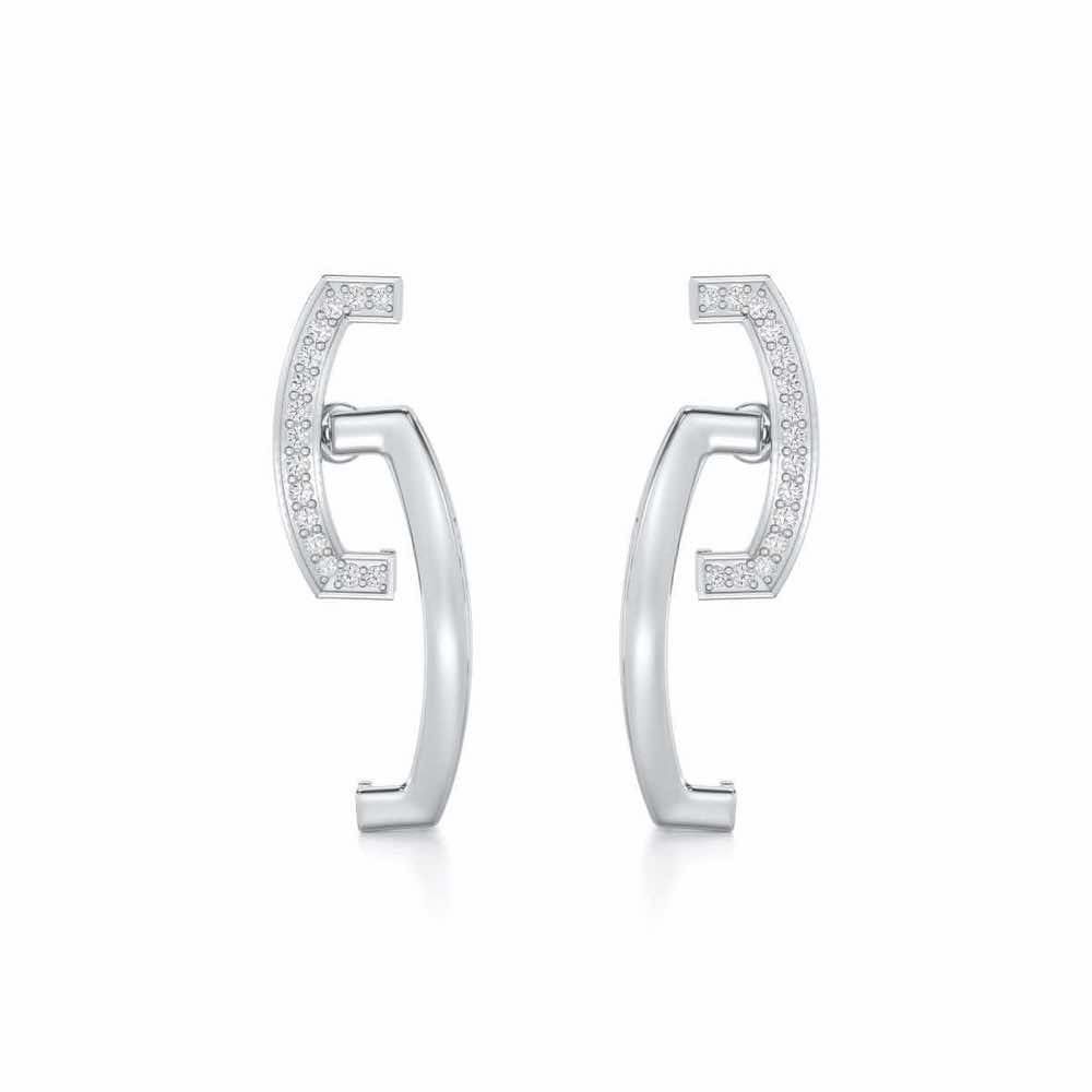 Entwined Silver Earrings - White Gold - Image 1
