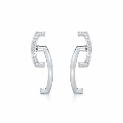 Entwined Silver Earrings - White Gold - Image 1