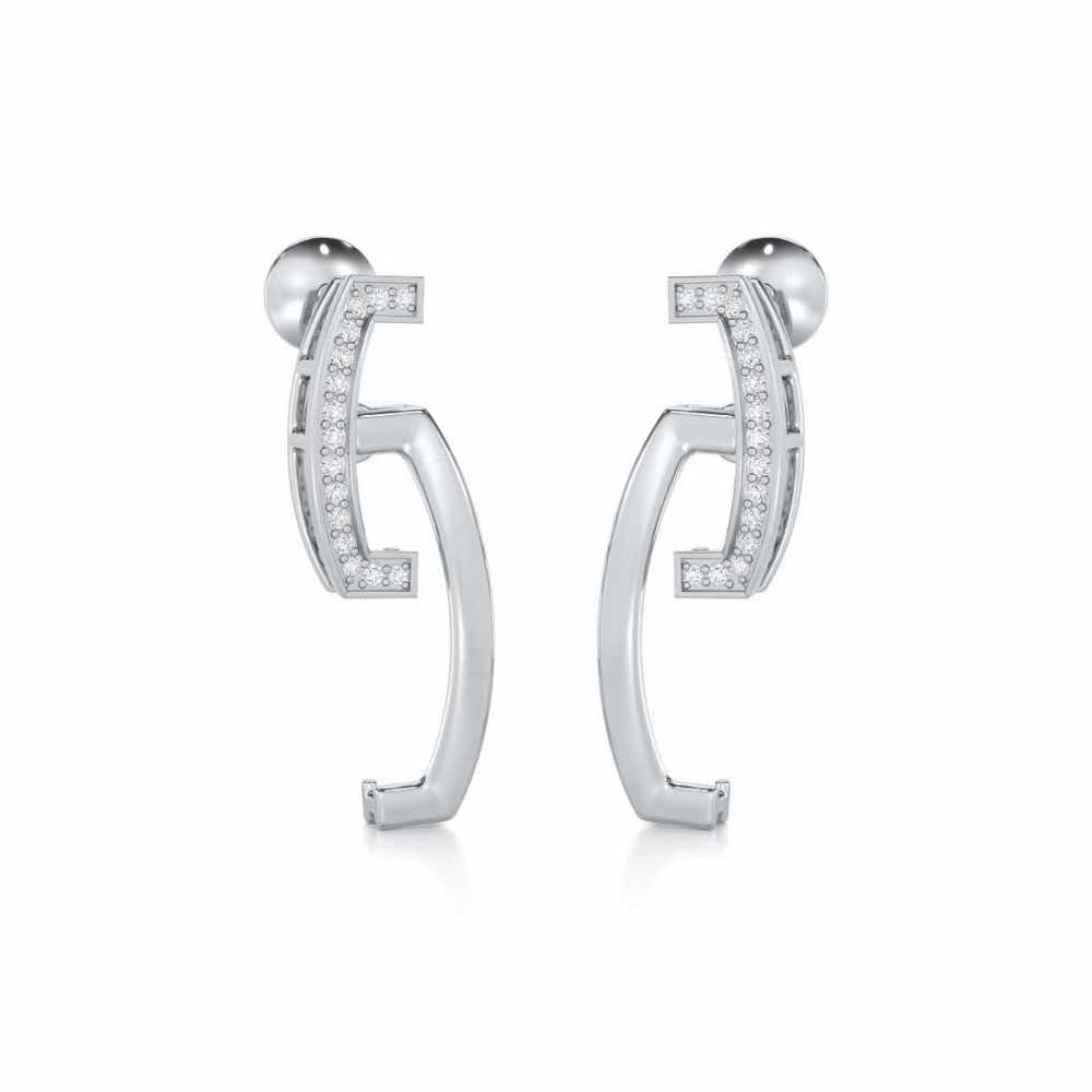 Entwined Silver Earrings - White Gold - Image 2