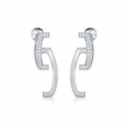 Entwined Silver Earrings - White Gold - Image 2