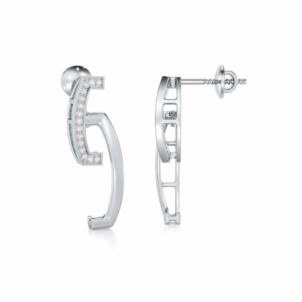 Entwined Silver Earrings - White Gold - Image 4